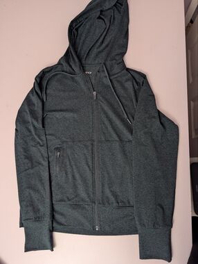 Quince flowknit Men's Full Zip-Up Hoodie in Heather Green